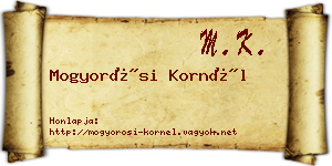 Mogyorósi Kornél névjegykártya