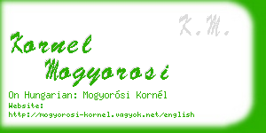 kornel mogyorosi business card