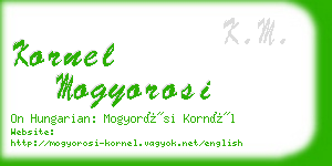 kornel mogyorosi business card